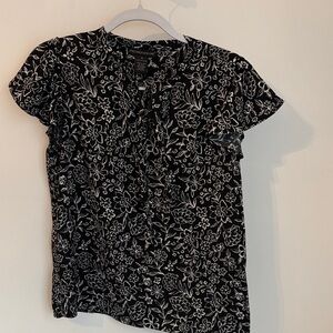 Preswick & Moore Black and White Floral Blouse